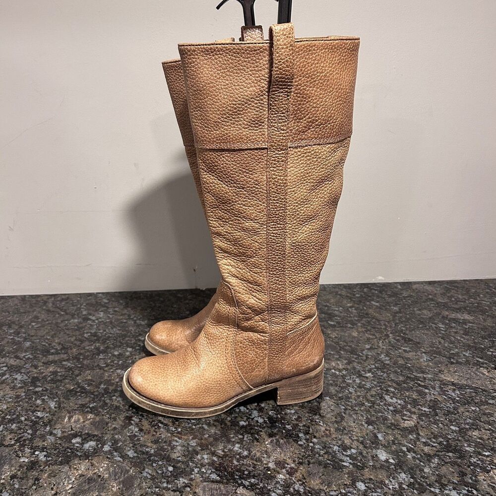 Lucky Brand Sz 6 M Heston Women's Tall Brown Leather Riding Boots READ